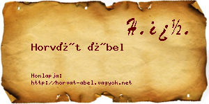 Horvát Ábel névjegykártya